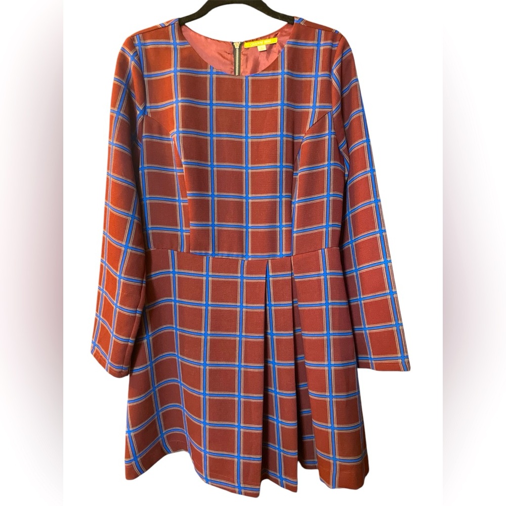 💙Burgundy and Blue Plaid Dress.